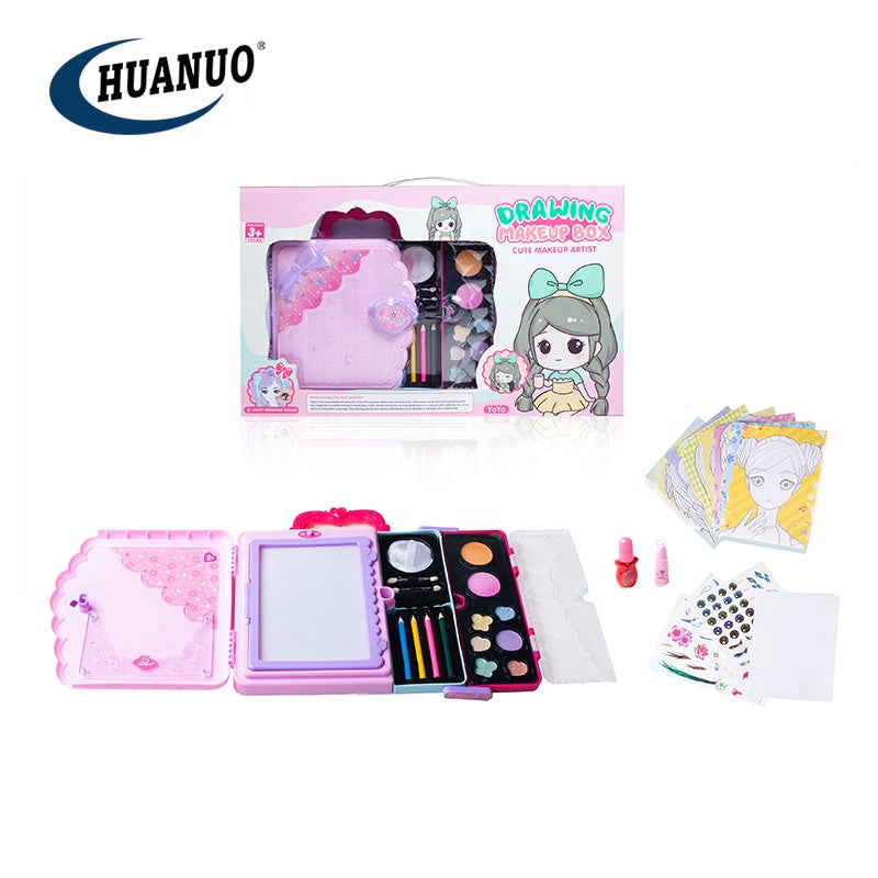 Drawing Board Game pink Kids Make up Set Box